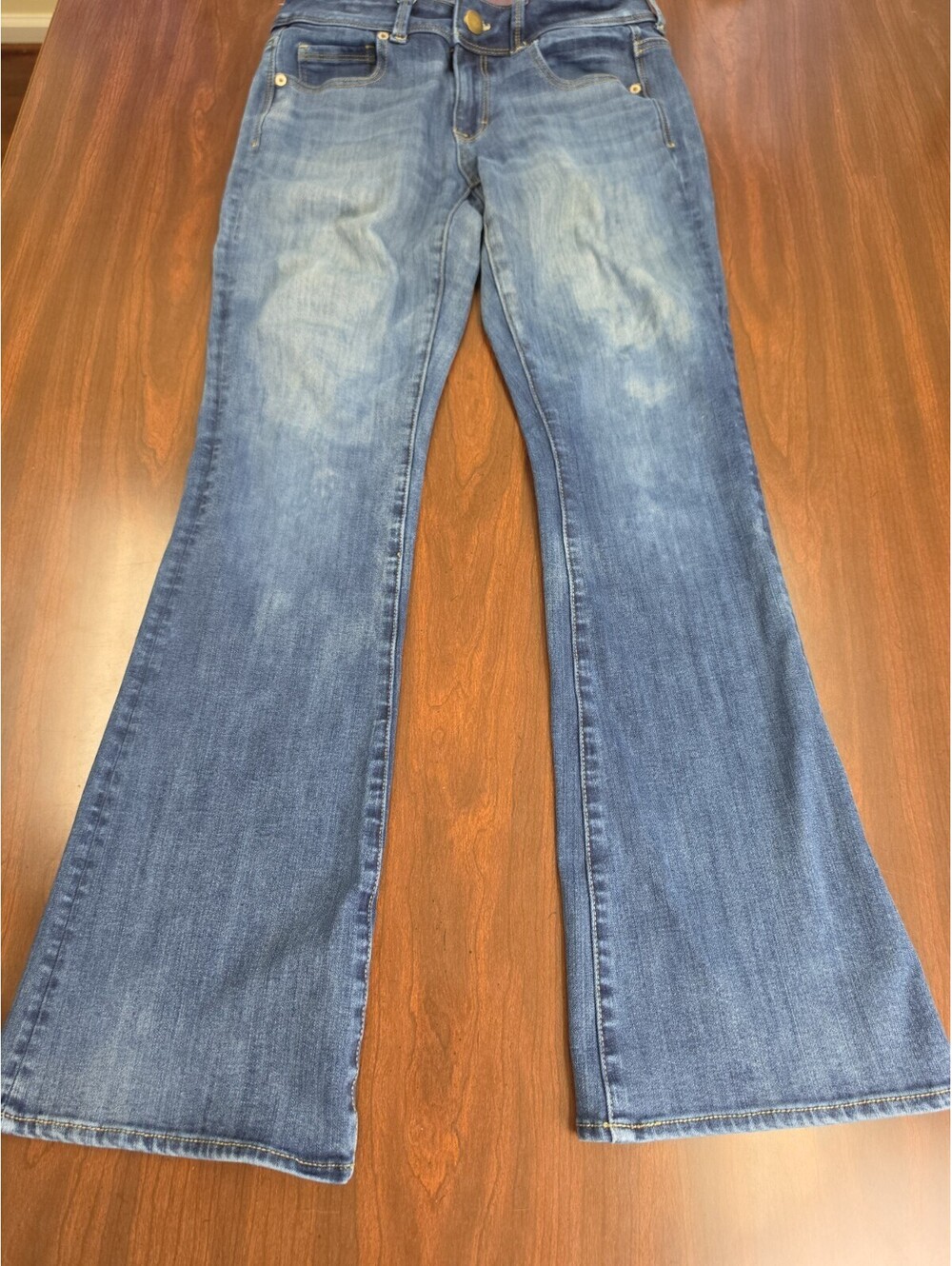American Eagle Kick Boot Jeans Size 4 Short 360 Super Stretch Y2K Casual Denim